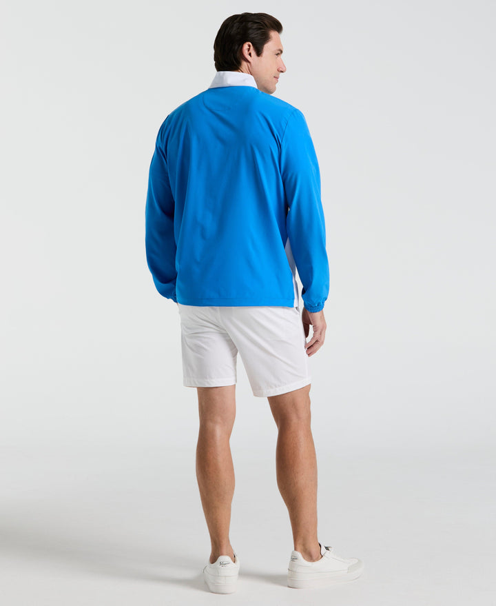 1/4 Zip Lightweight Color Block Layering Golf Shirt (French Blue) 
