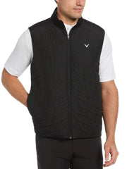 Quilted Puffer Full Zip Golf Vest (Caviar) 