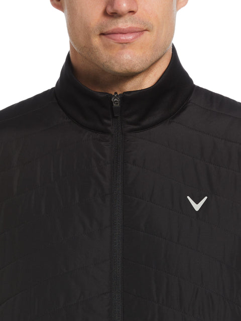 Quilted Puffer Full Zip Golf Vest (Caviar) 