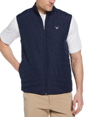 Quilted Puffer Full Zip Golf Vest (Peacoat) 