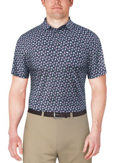 REFRESHMENTS PRINTED POLO (Blue Indigo) 