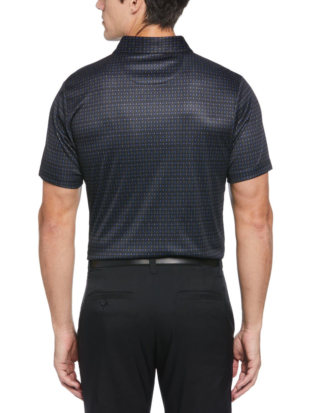 Regimental Golf Print Golf Polo (Caviar) 
