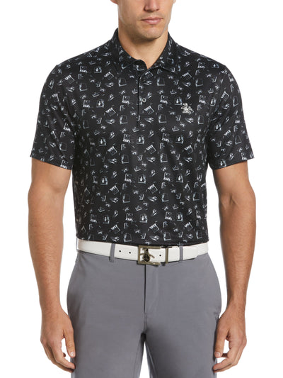 Retro Arcade Print Polo (Caviar) 