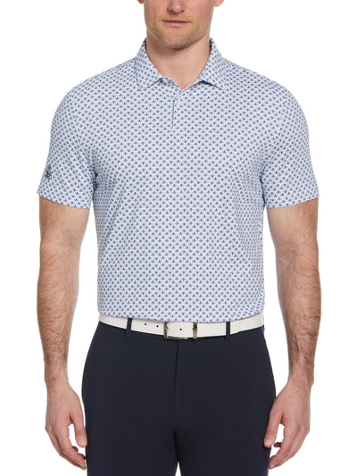 Retro Geo Print Golf Polo (Black Iris) 