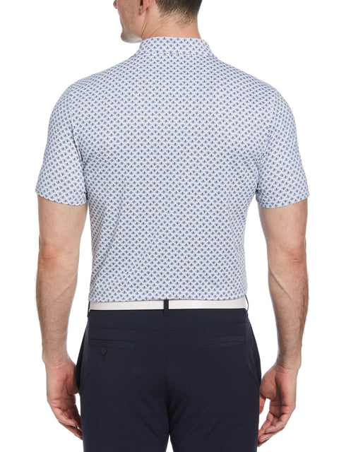 Retro Geo Print Golf Polo (Black Iris) 