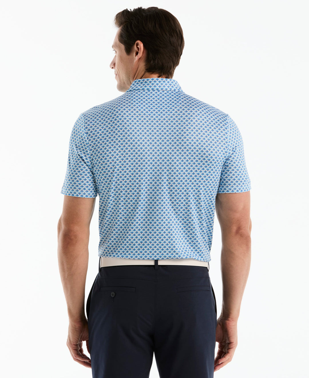 Men's Retro Geometric Print Polo