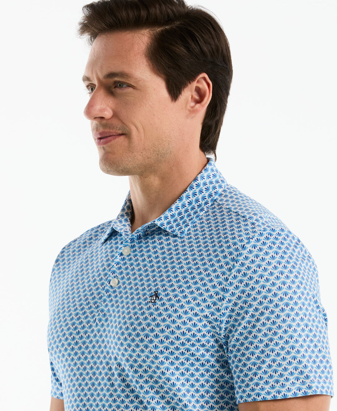 Men's Retro Geometric Print Polo