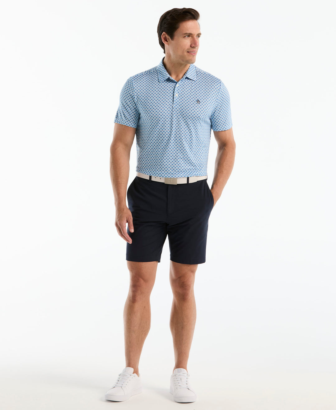 Men's Retro Geometric Print Polo