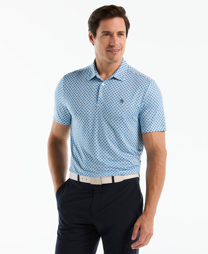 Men's Retro Geometric Print Polo