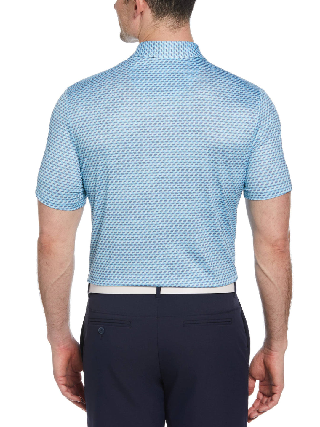 Men's Retro Wave Print Golf Polo