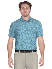 Men's Sea Life Print Golf Polo with Chest Pocket