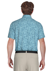 Men's Sea Life Print Golf Polo with Chest Pocket