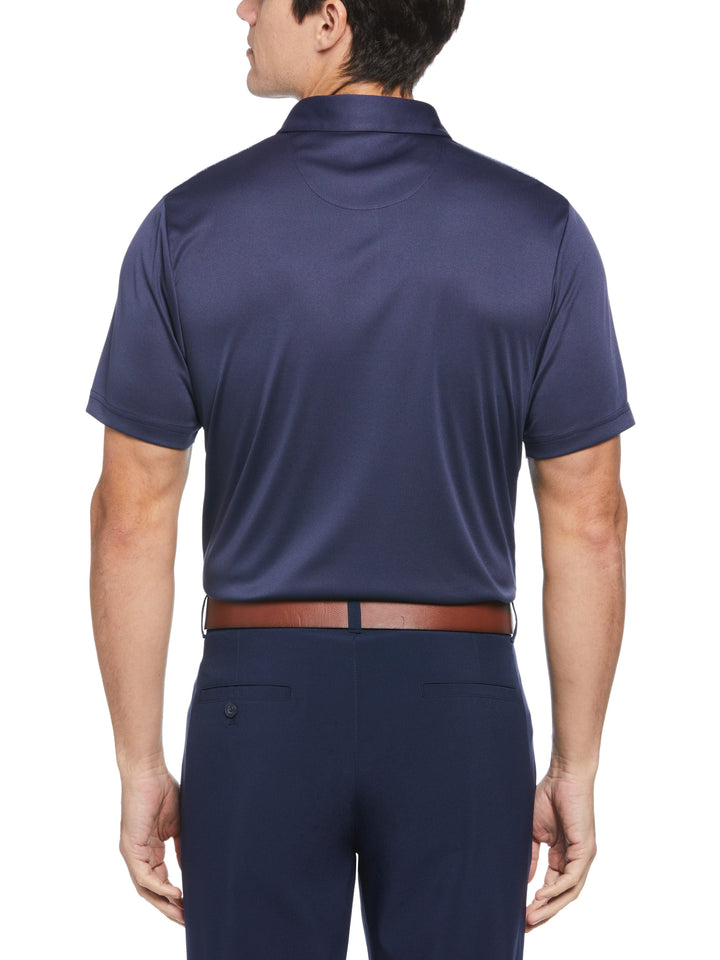 Shadow Asymmetric Print Golf Polo (Peacoat) 