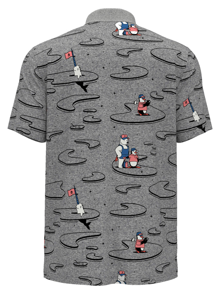 SHORT SLEEVE ALL OVER POLAR PETE PRINT OXFORD POLO (Quiet Shade) 