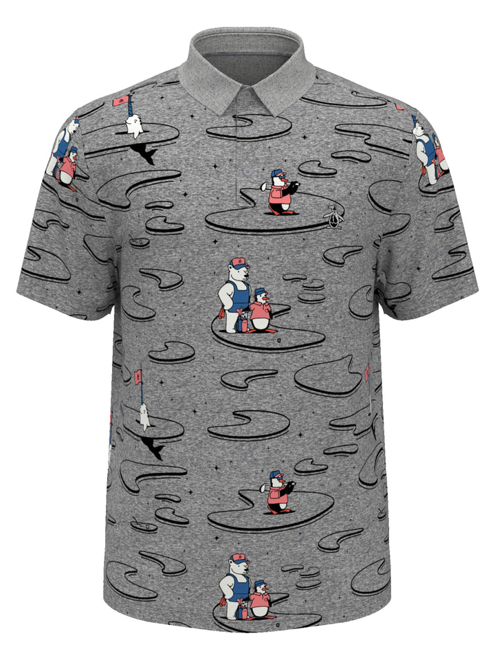 SHORT SLEEVE ALL OVER POLAR PETE PRINT OXFORD POLO (Quiet Shade) 