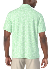 Short Sleeve Brush Strokes Geo Printed Polo (Lichen) 