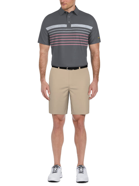 Short Sleeve Chest  Stripe Print Polo (Grisaille) 