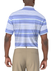 Short Sleeve Chest Stripe Printed Polo  (Azurine) 