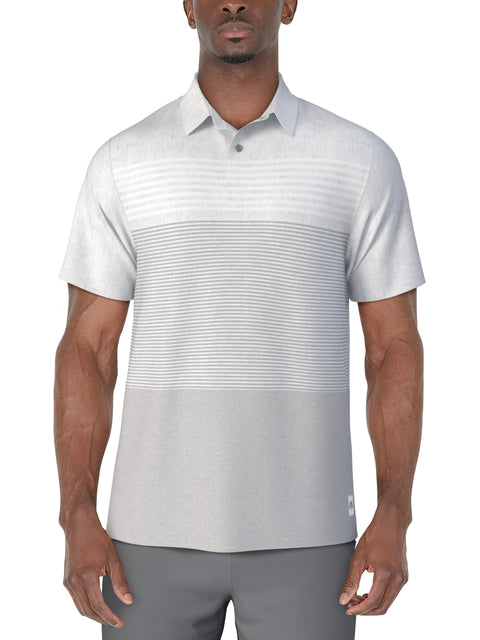 Short Sleeve Distressed Stripe Printed Polo (Tradewinds) 