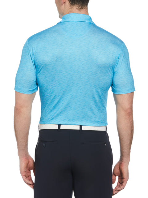 Short Sleeve Engineered Printed Block Polo Shirt (River Blue) 