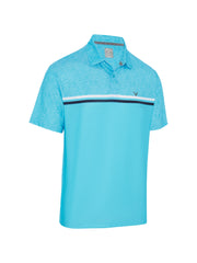 Short Sleeve Engineered Printed Block Polo Shirt (River Blue) 