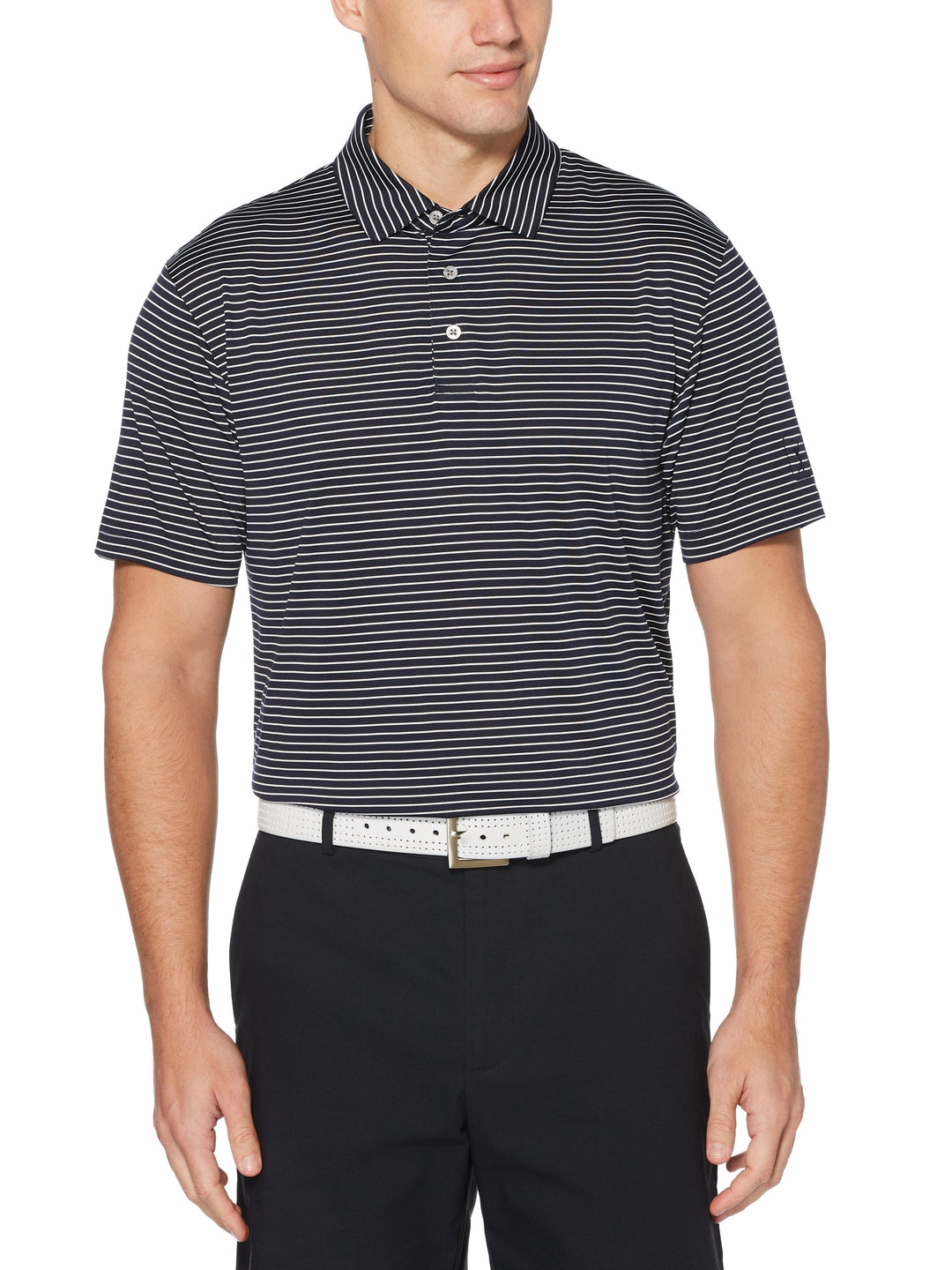 Men's Short Sleeve Feeder Stripe Polo Golf Shirt