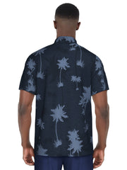 Men's Short Sleeve Oversized Palms Print Polo