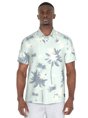 Men's Short Sleeve Oversized Palms Print Polo