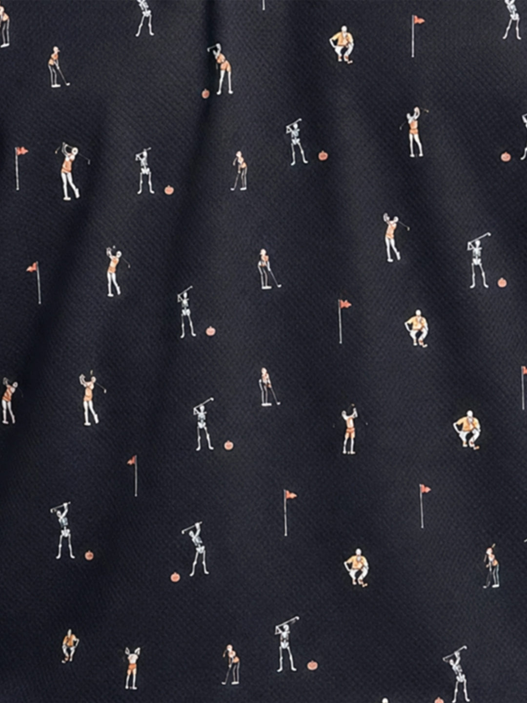 Men's Skeleton Golfer Novelty Print Polo