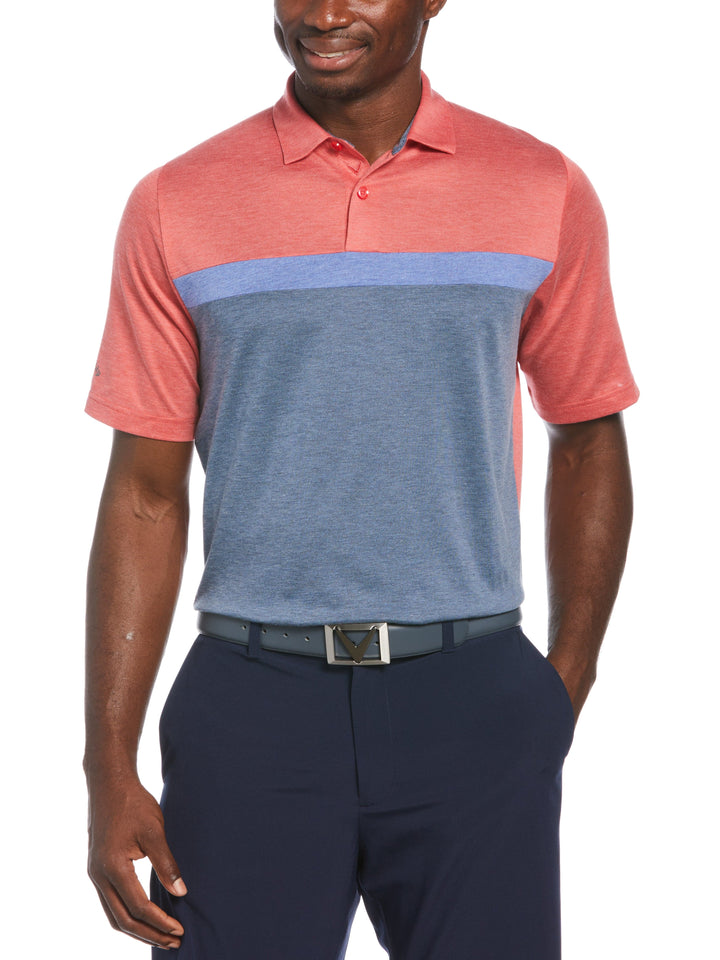 Soft Touch Color Block Golf Polo (Teaberry Htr) 
