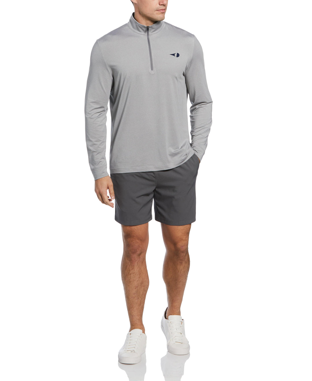 Solar 1/4 Zip Tennis Shirt (Light Grey Htr) 