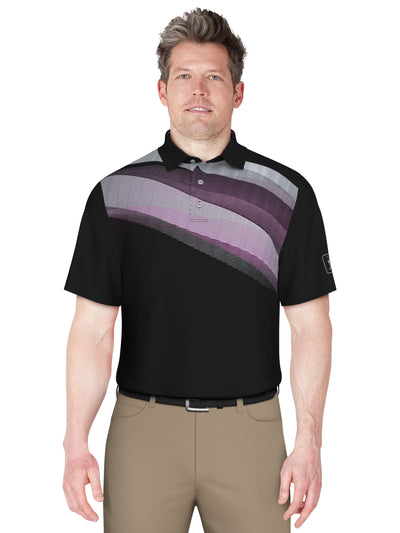 Solarized Asymmetric Print Golf Polo (Caviar) 