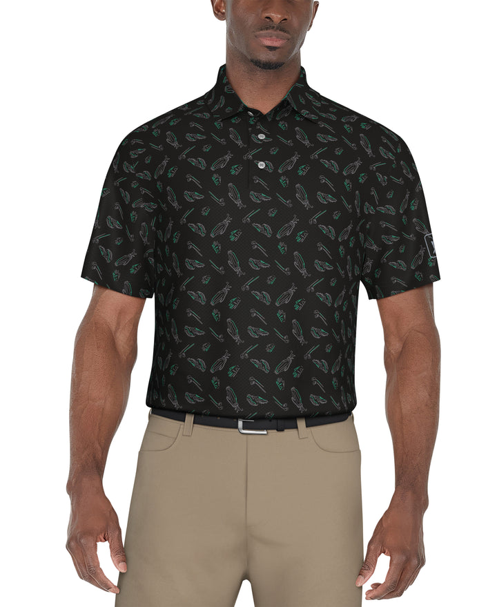 Solarized Golf Print Golf Polo (Caviar) 