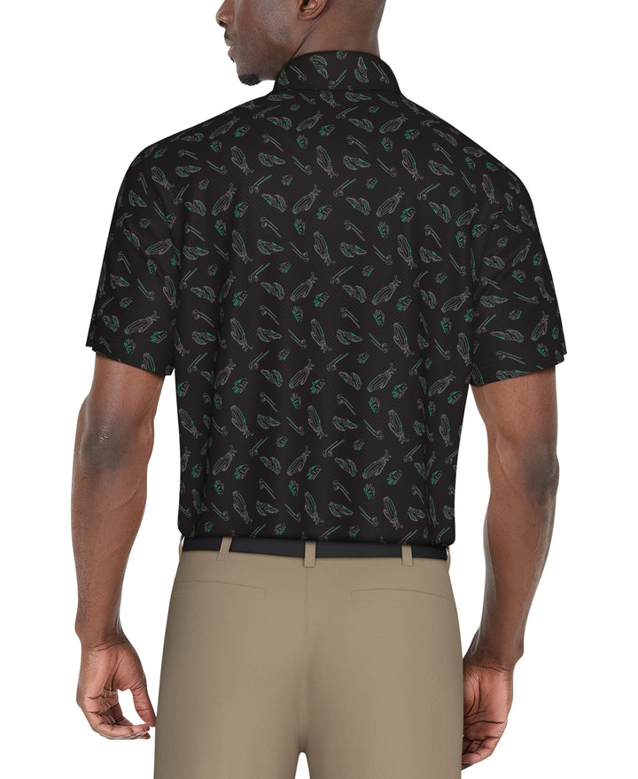 Solarized Golf Print Golf Polo (Caviar) 