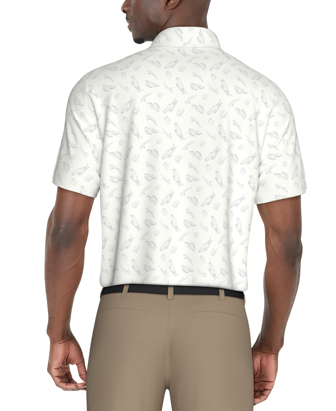 Solarized Golf Print Golf Polo (Bright White) 