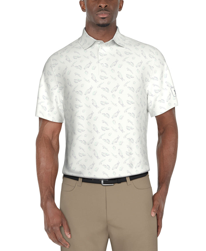 Solarized Golf Print Golf Polo (Bright White) 