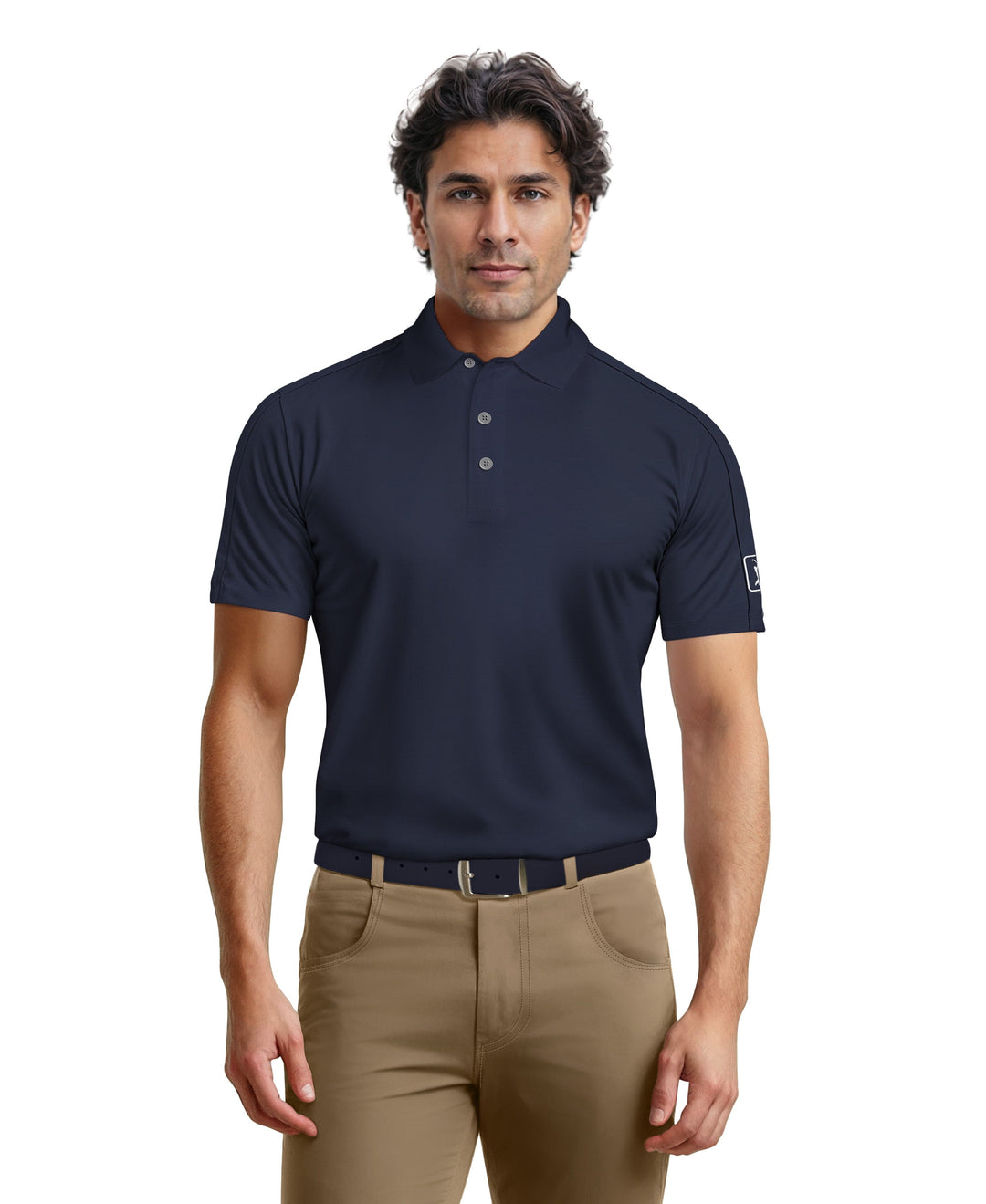 Solid Cooling Texture Polo (Peacoat) 