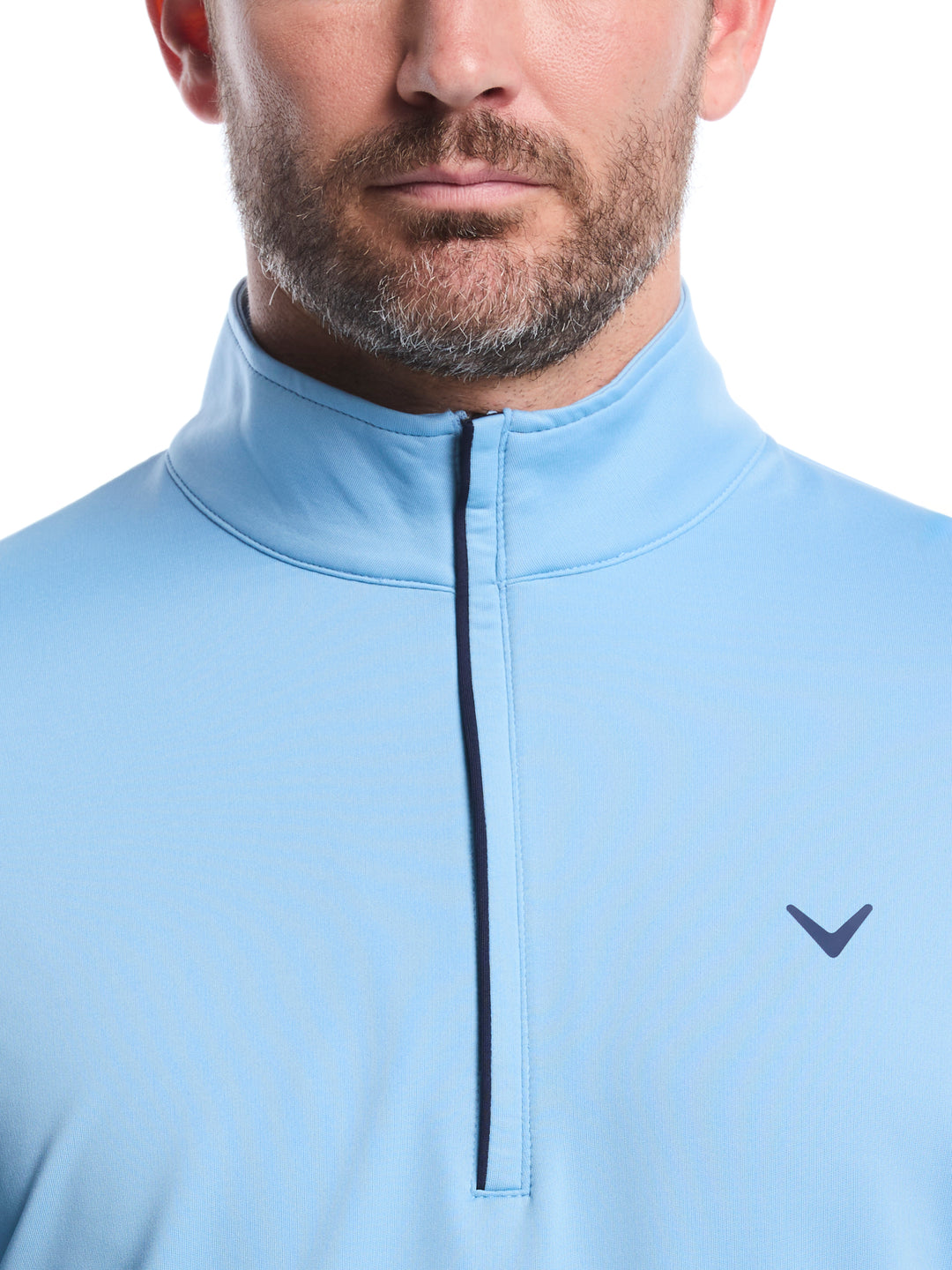 Men's Solid Sun Protection Quarter Zip Golf Pullover