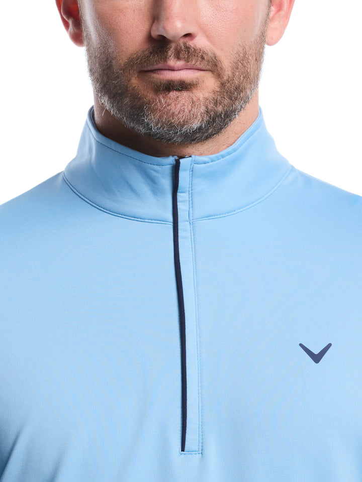 Men's Solid Sun Protection Quarter Zip Golf Pullover