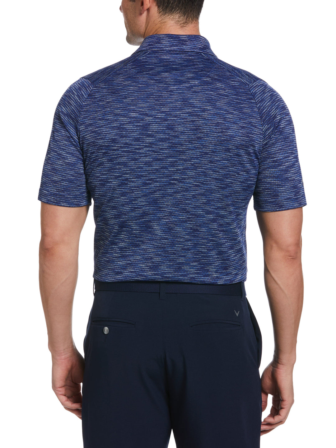 Space Dye Chevron Jacquard Golf Polo (Mazarine Blue) 