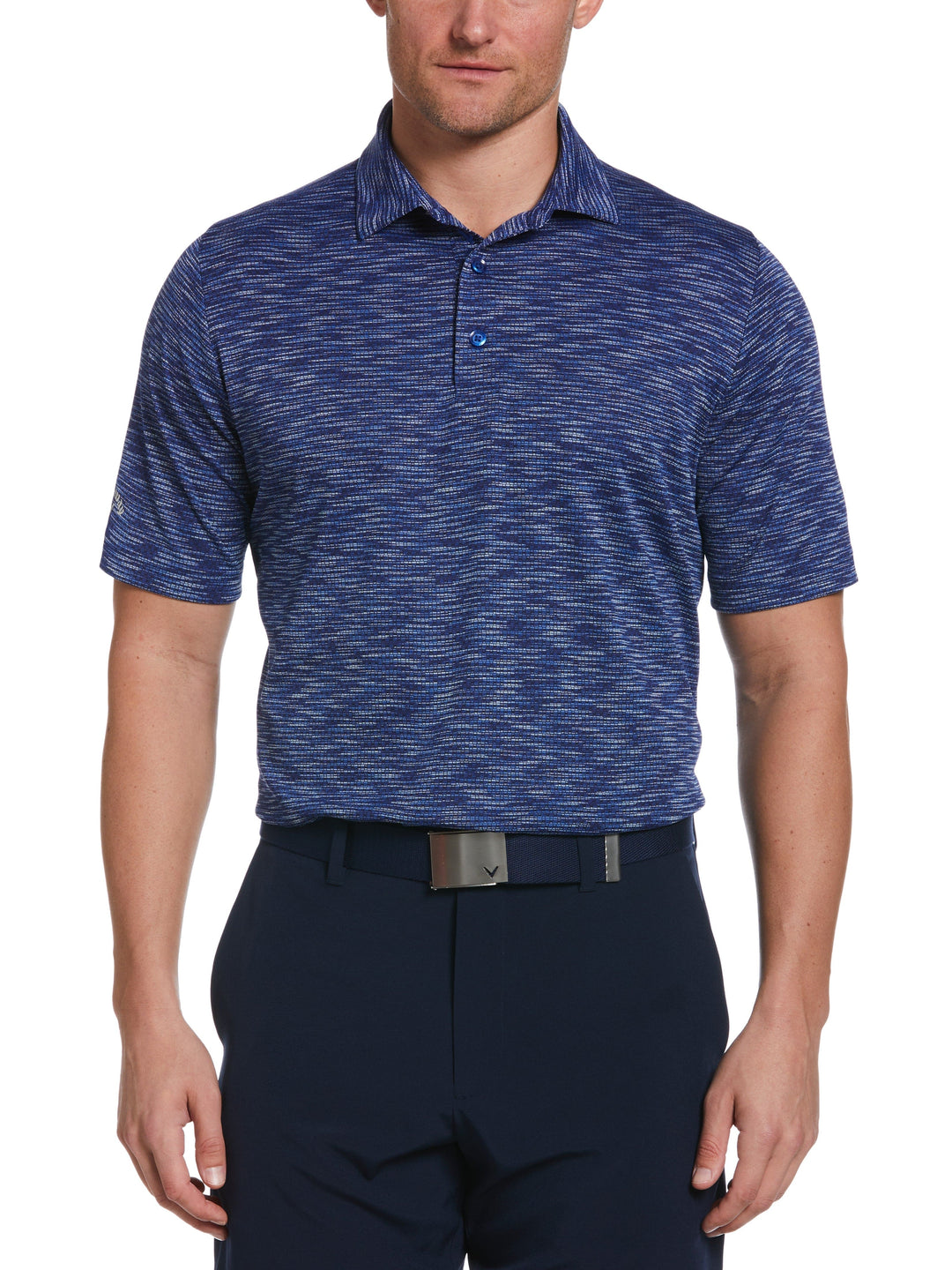Space Dye Chevron Jacquard Golf Polo (Mazarine Blue) 