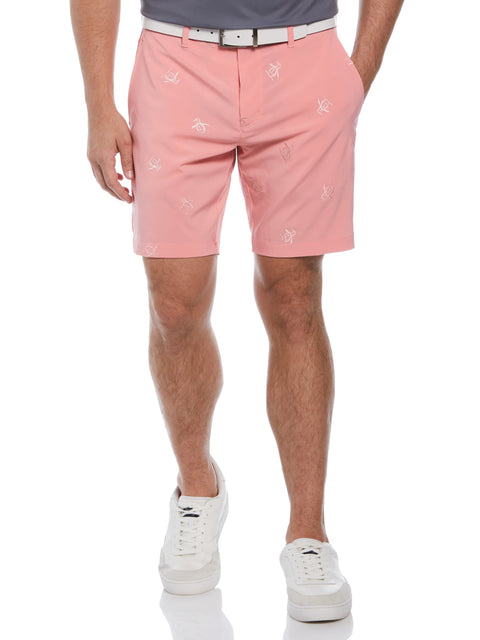 Men's Space Dye Embriodered Golf Shorts