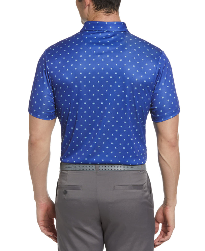 Stars and Stripes Print Golf Polo (Bluing) 