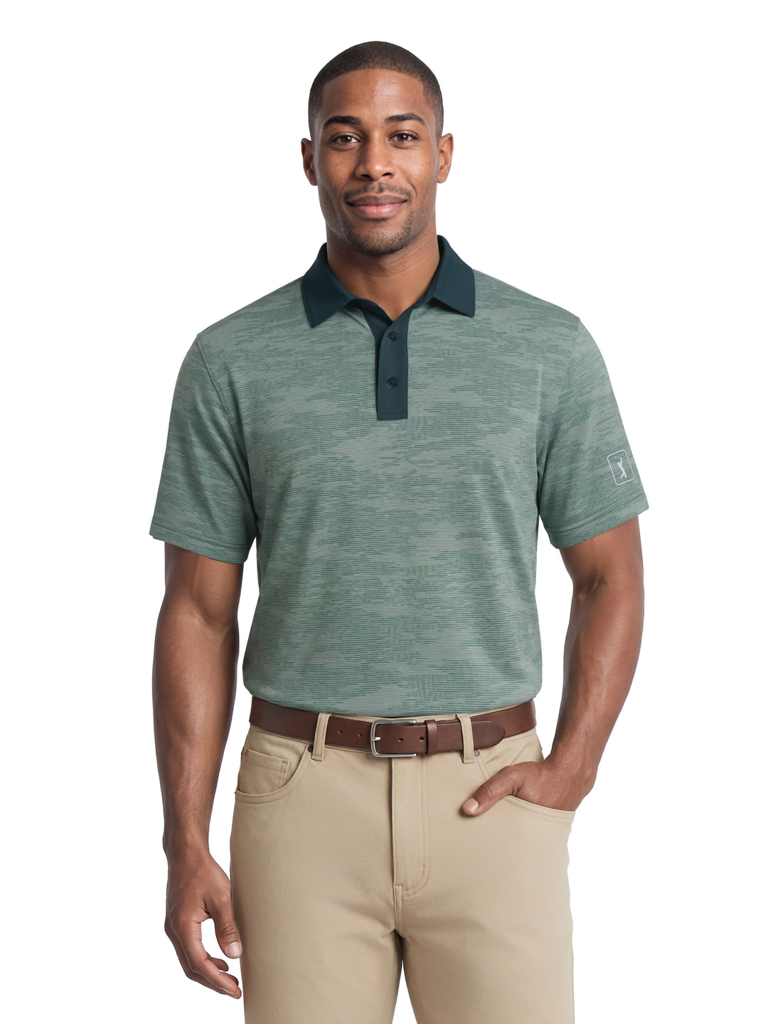 Men's Stitched Camo Printed Polo