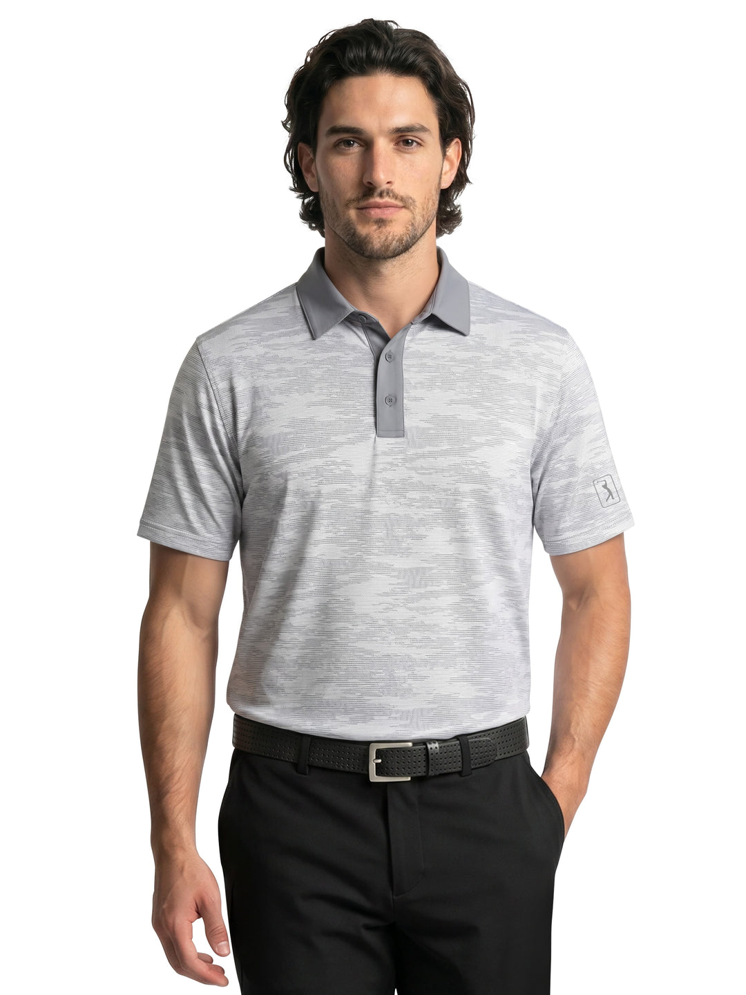 Men's Stitched Camo Printed Polo