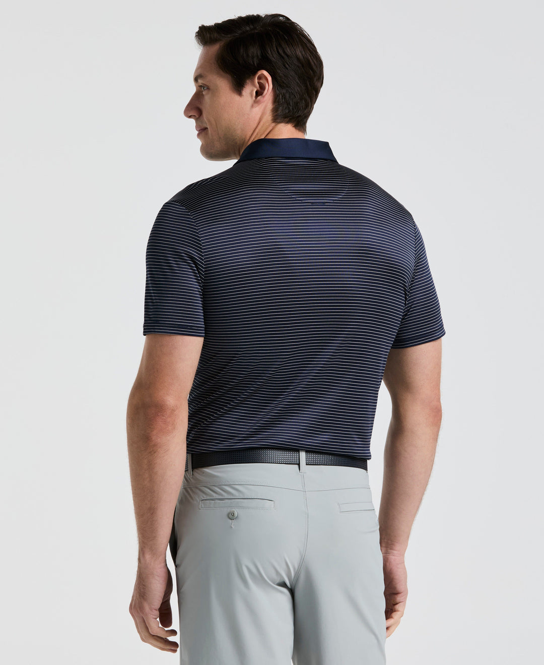 Short Sleeve Stripe Polo (Black Iris) 