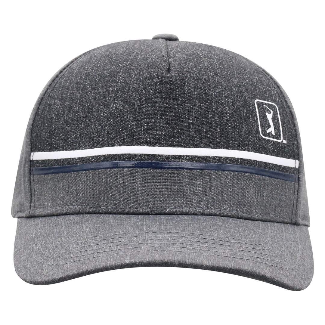 Striped Snapback Adjustable Hat (Grey Heather) 