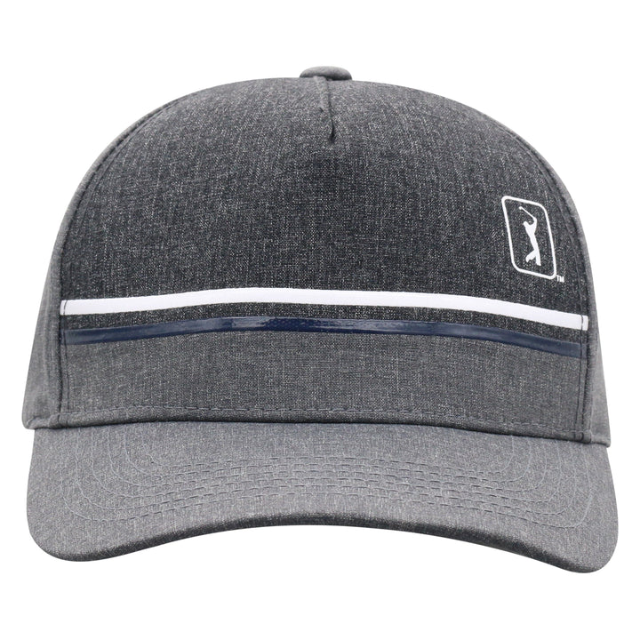 Striped Snapback Adjustable Hat (Grey Heather) 