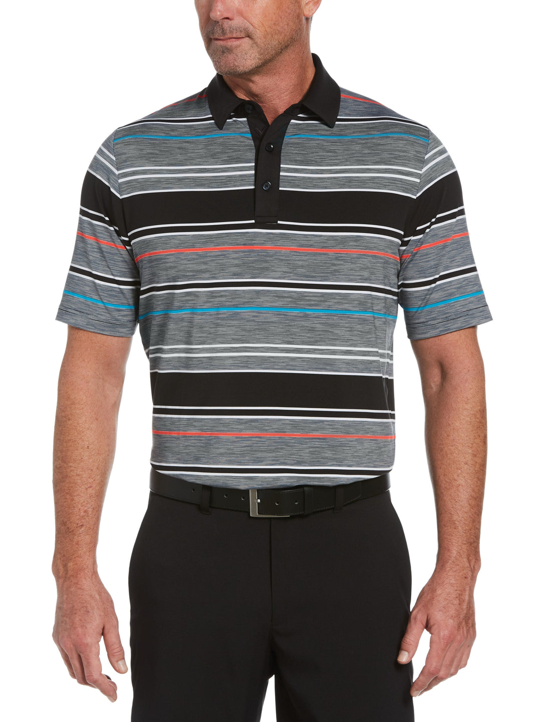 Men's Swing Tech™ Marled Texture Stripe Golf Polo