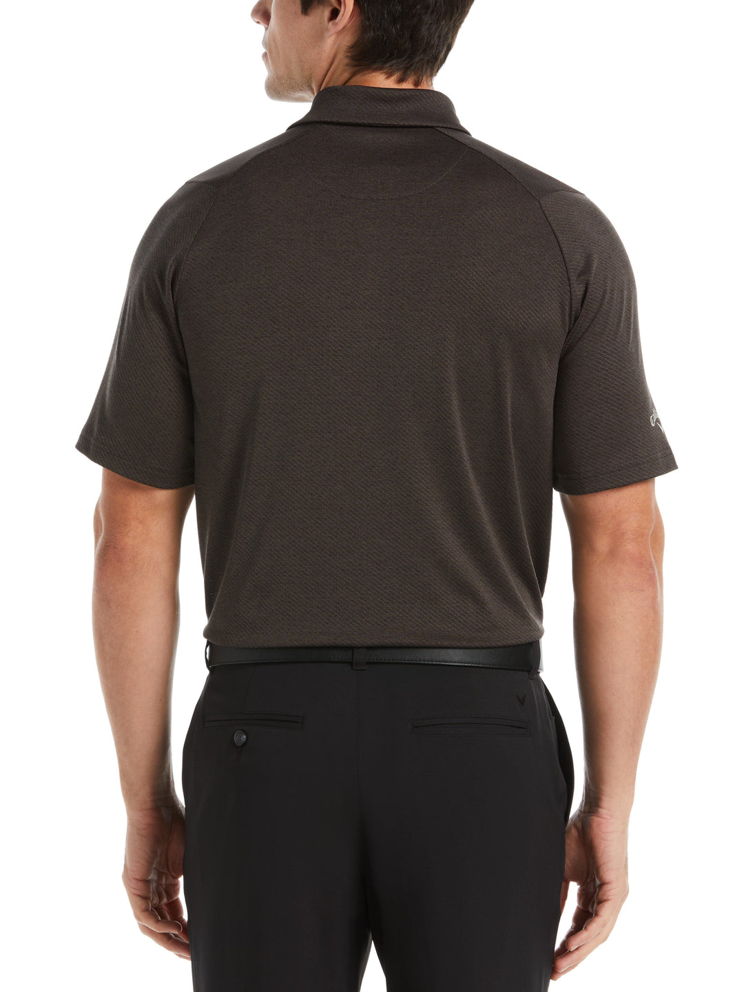 Mens Swing Tech Ventilated Heather Jacquard Golf Polo Shirt (Dk Lichen Htr) 